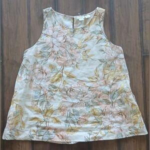 Nicole miller Womens Linen new york floral print size XL Summer Lighweigh